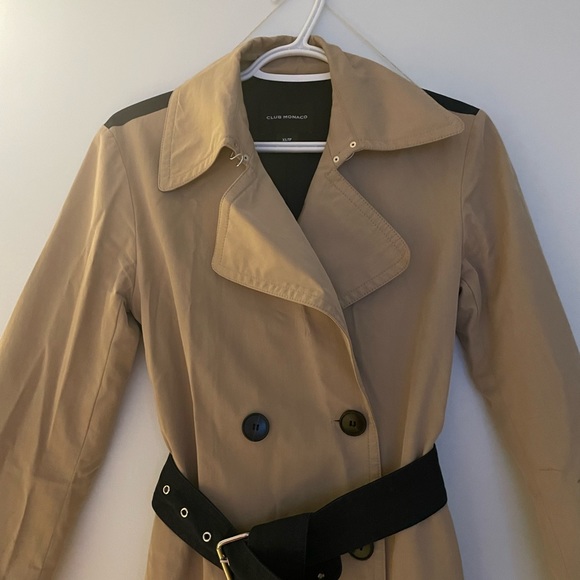 Club Monaco Colour Block Trench Coat - Picture 6 of 7